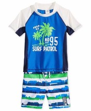 OSHKOSH B'GOSH Toddler Boys 3T Surf Patrol Rashguard Swim Set NWT