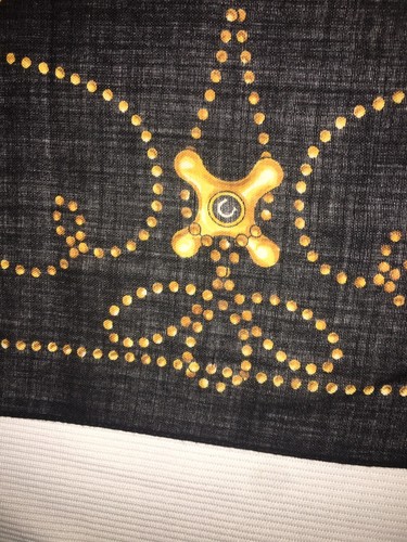 Moschino Vintage Años 90 Dorado Brillo Grifo Lana Bufanda Chal Raro - Grande - Imagen 10 de 11