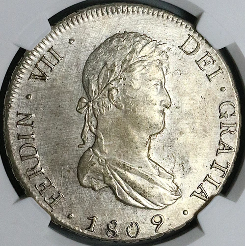 1809 NGC UNC Bolivia Ferdinand VII 8 Reales Spain Colonial Coin (23091401C)