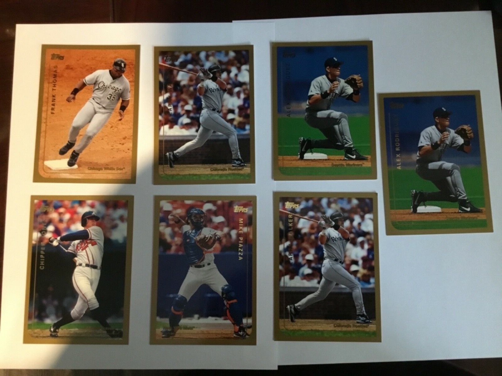 P-7  1999 TOPPS JUMBO BASEBALL ALEX RODRIGUEZ 3 of 8 , FRANK THOMAS 8 of 8 + 5