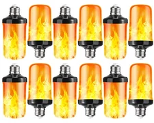 12 Pcs Flickering Light Bulbs 4 Modes LED Flame Light Bulbs with Flickering E...