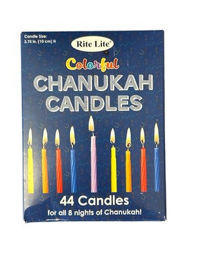 Rite Lite 3.75'' h Colorful Chanukah Hanukkah candles 44 ct For 8 Nights *SEALED*