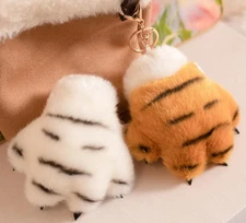 Bulk Cute Tiger Paw Plush Toy Keychains 20PCS per SET