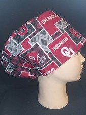 OU Sooners Euro Style Women's Scrub Cap.  Adjustable Cord Lock.