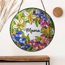 Floral Stained Glass Suncatcher Flowers Suncatcher Window Customize Mother Gift