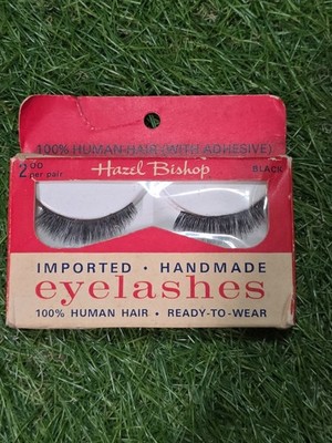 Vintage false eyelashes in box Mod Human Hair Imported Hazel Bishop