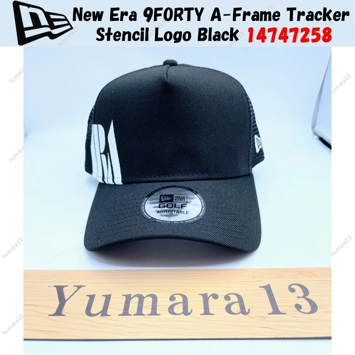 New Era 9FORTY A-Frame Tracker Stencil Logo Black 14747258