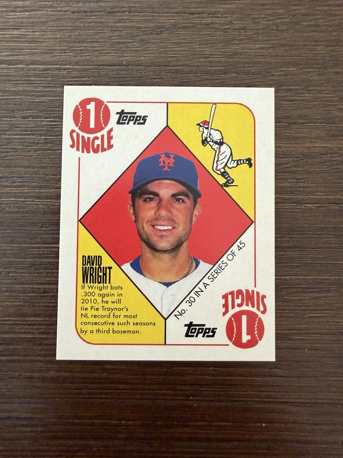 David Wright 2010 Topps 1951 Blue Back Insert Card #30 - Walmart, New York Mets