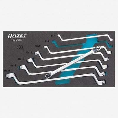 Hazet 163-296/7 Metric Double Box-end Wrench Set, 6 - 22 mm, 7 Pieces