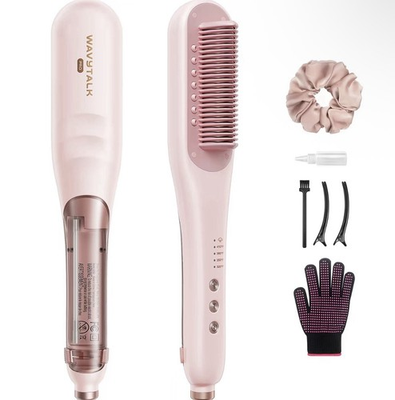 #ad #ad Wavytalk PRO Steam Straightening Brush Adjustable Heat Settings Pink $100.00