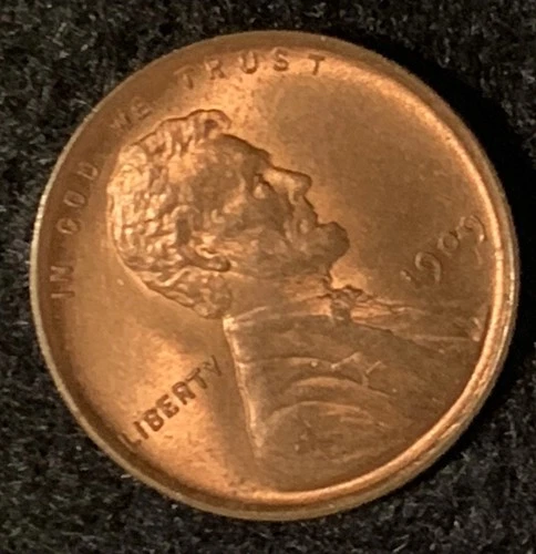 1909 VDB Lincoln Cent Wheat Penny, Lustrous Red, Solid Gem BU++