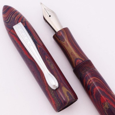 Ranga 8B Torpedo Prem. Ebonite Fountain Pen - Blue/Pink/White, JoWo #6 Nibs, C/C