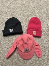 Lot If 3 Carhartt Toddler/Infant Beanies And Ear Flap Trapper Hat