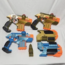 Tiger Lazer Tag Phoenix LTX Blaster Guns + Shotgun Attachment & Scope Holo Sight