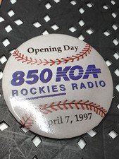 Very Awesome Opening Day Rockies Radio Pin Back Button