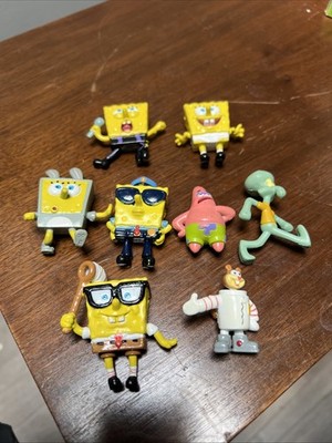Viacom SpongeBob Mixed Lot Vintage 2000's Figures (8) Squidward Patrick Squirrel