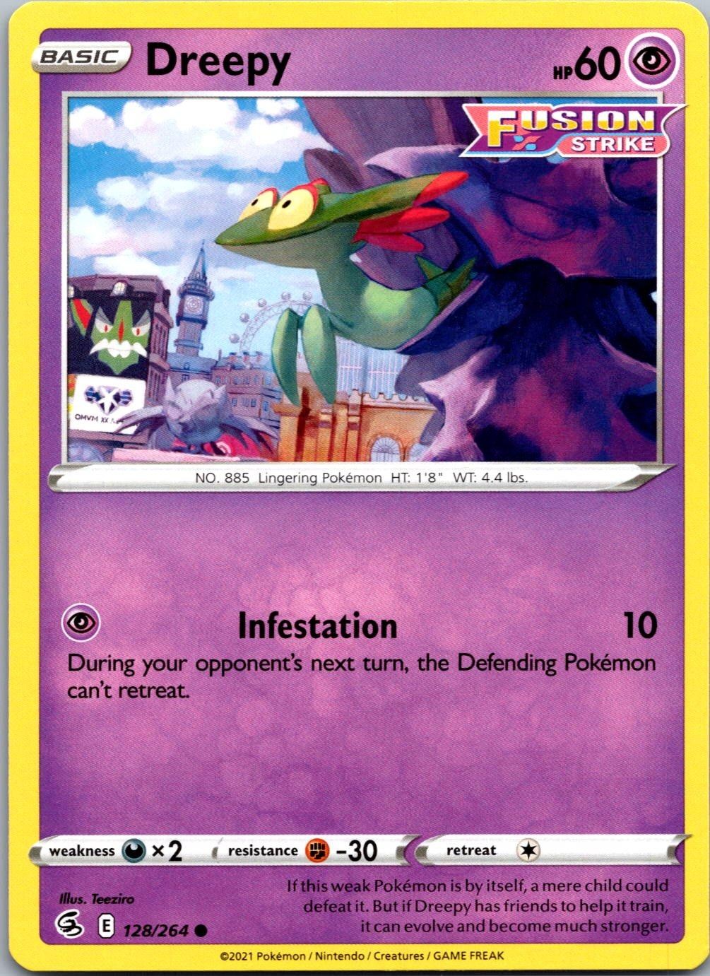 Dreepy 128/264 Common Fusion Strike Pokemon Near Mint