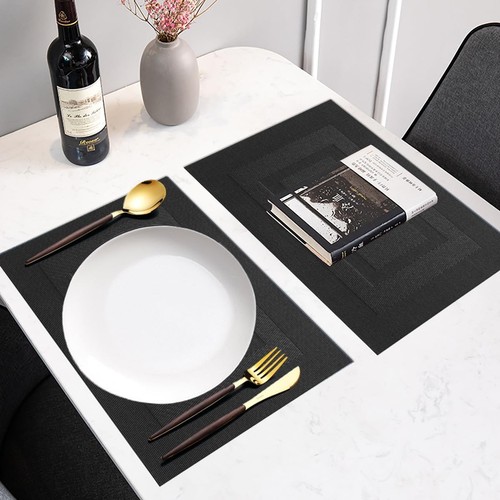 Placemats,Washable Vinyl Woven Table Mats,Elegant Durable Placemats for Dinin... - Picture 4 of 9