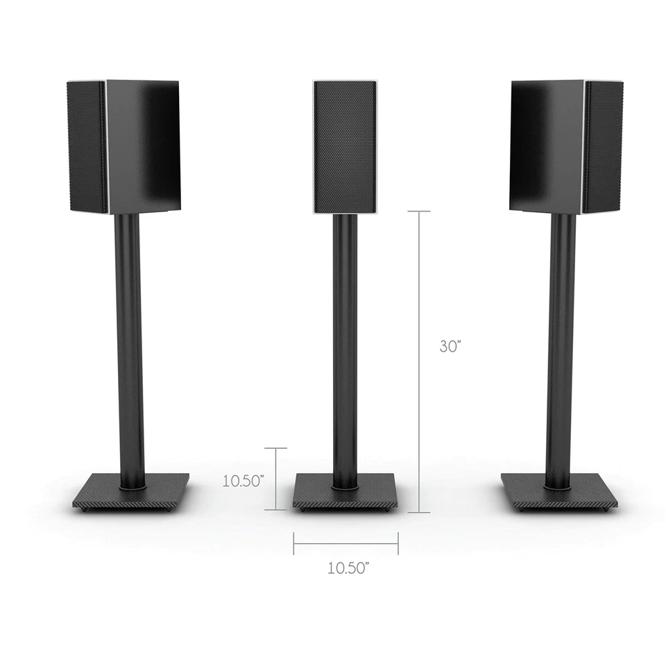 Atlantic Bookshelf Speaker Stands - Steel Construction, Pedestal Style & Buil... - Image 2 of 4