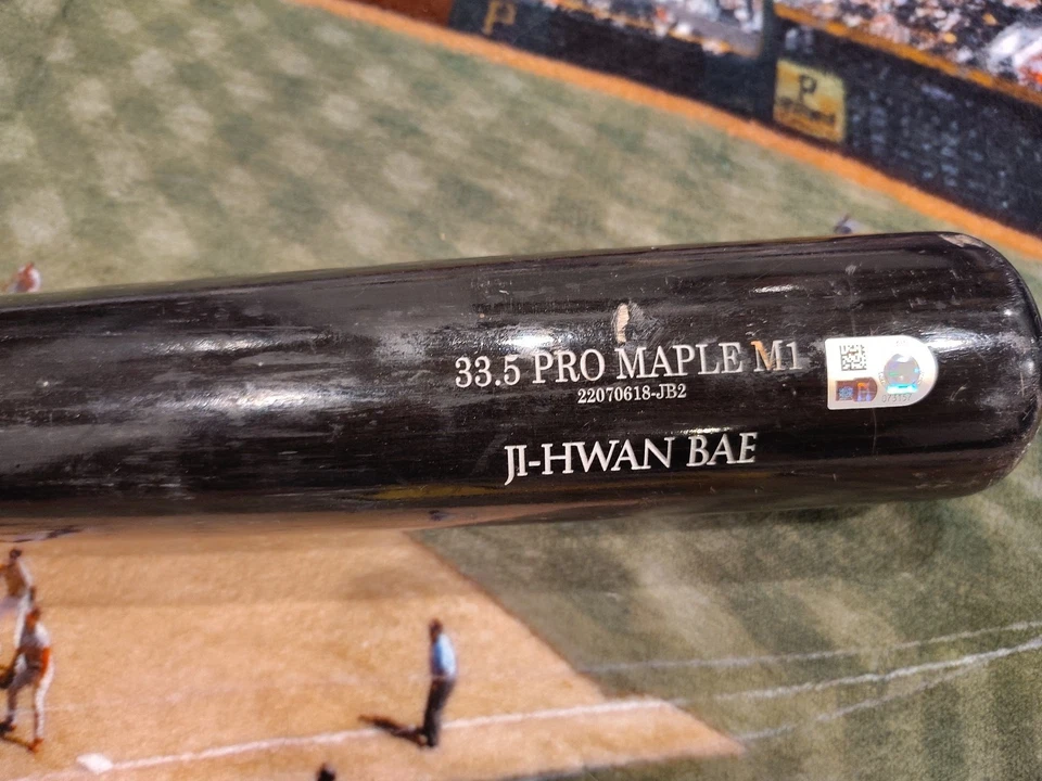 New York Mets Ji-Hwan Bae Game Used Old Hickory Bat MLB Holo Pittsburgh Pirates - Imagem 2 de 4