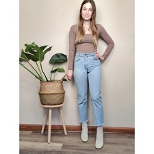 Vintage 80s 90s Levi's 505 Student Light Wash Straight Leg Mom Jeans Womens 26"