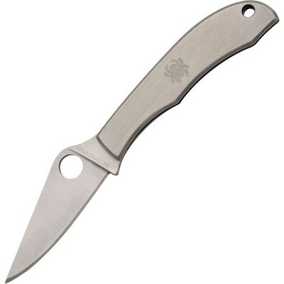 Spyderco Steel Honeybee Plain Lanyard-Hole Folding Knife Pocket Folder - C137P