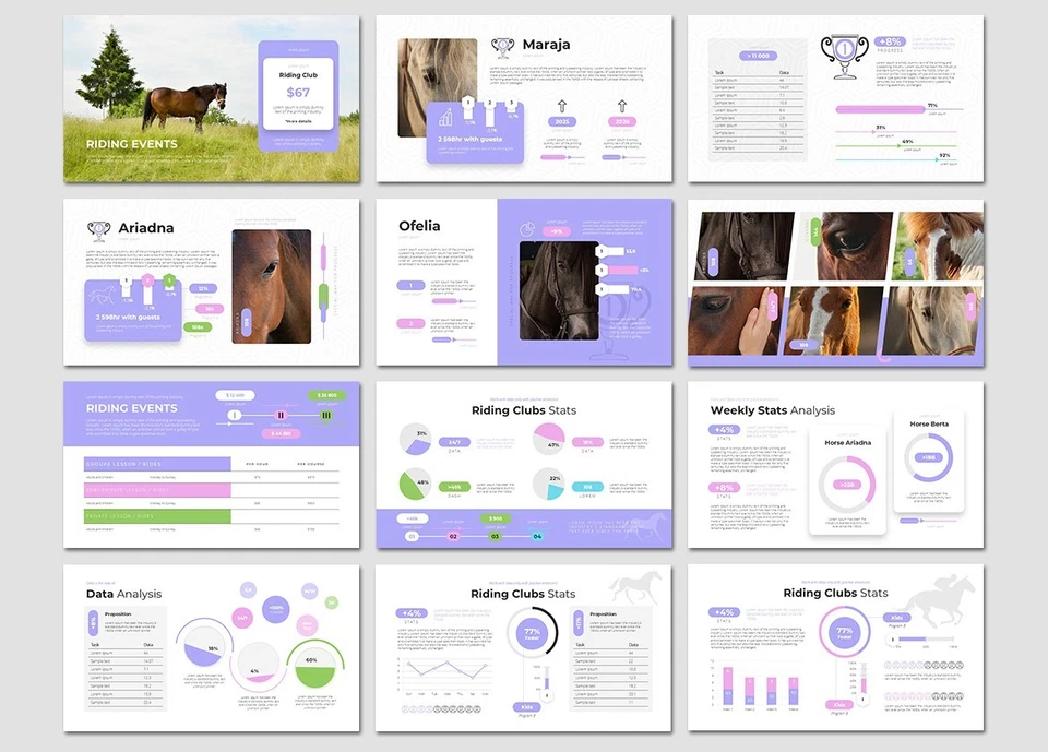 The Riding Club PowerPoint Presentation Template by SanaNik - Image 4 of 4