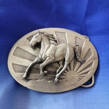Vintage 1986 Siskiyou Pewter Tribute To The Horse Buckle Model G-40