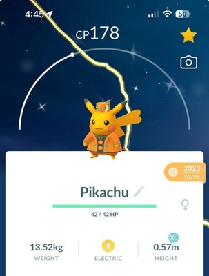 Pokemon Shiny Trick or Treat Pikachu Go