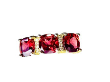 STUNNING 925 BRIGHT DEEP RED 2.50 TW GARNET CZ BAND RING SIZE 7.25 GARNET RING