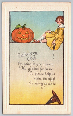 Halloween BERGMAN 321 #4 p34 Joys I'm Going to Give a Party Goblins Postcard
