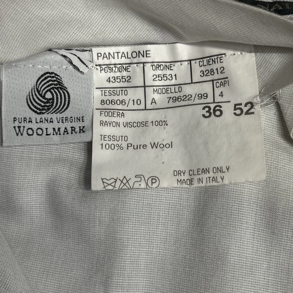 Canali Pants Mens 36x30 Black 100% Wool Straight Leg Cuffed Pleated - Image 3 of 4