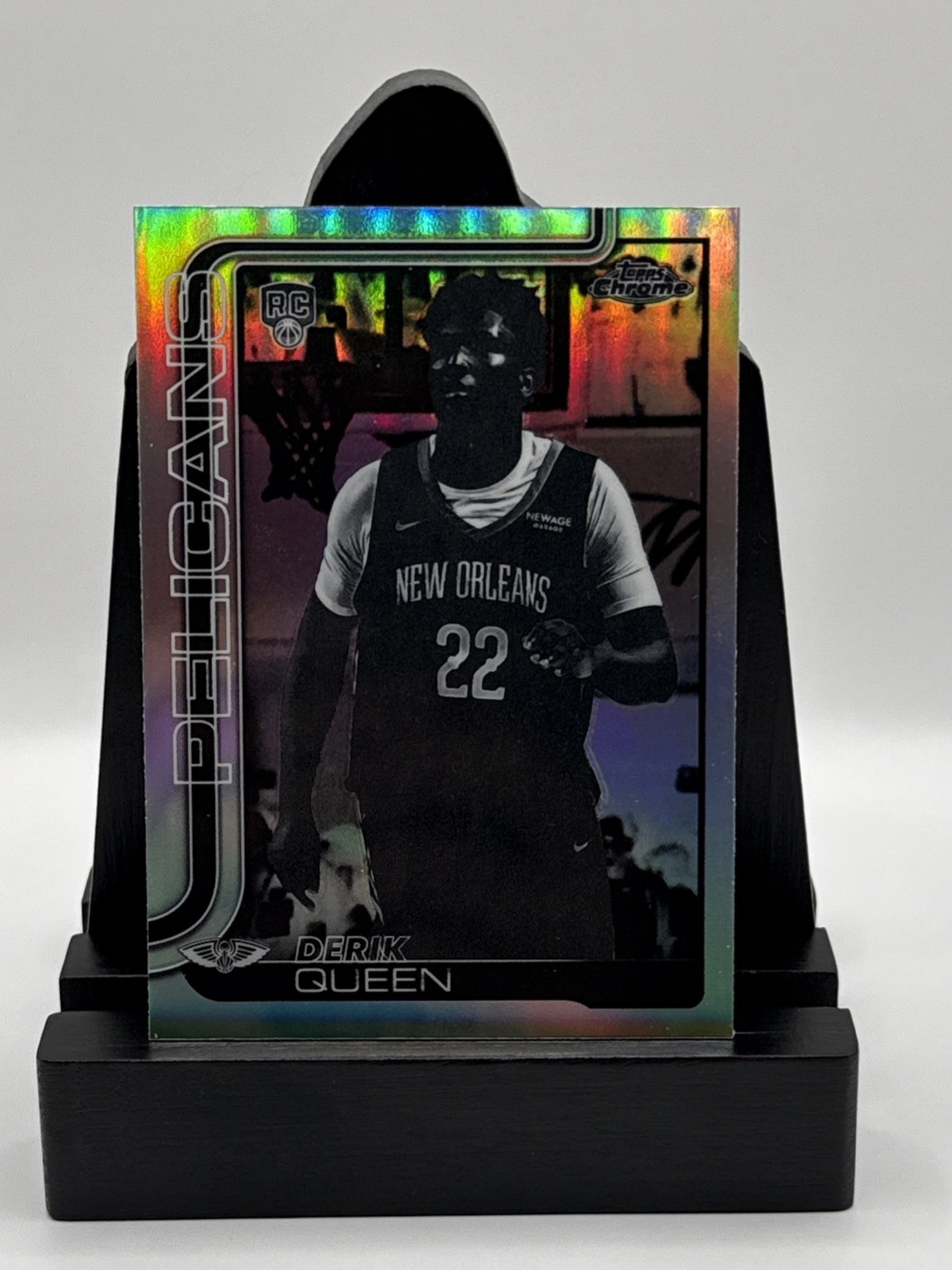2025-26 Topps Chrome Negative Refractor Derik Queen #263 Pelicans