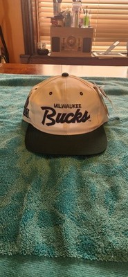 Vintage 90s Milwaukee Bucks Sports Specialties Script Hat Green Underbrim Rare 