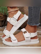 White cream Women's Comfort Strap Sandals