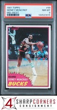 1981 TOPPS MID-WEST #99 SIDNEY MONCRIEF BUCKS HOF PSA 8