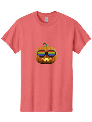Rainbow-Sunglasses-Pumpkin Mens Graphic Tee, 100% Cotton, Casual Summer Wear