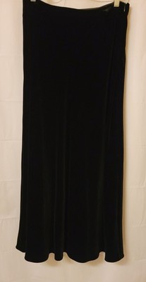NWT  Vintage Moda Seta Black Rayon & Silk  Lined Velvet Maxi Skirt Size 10