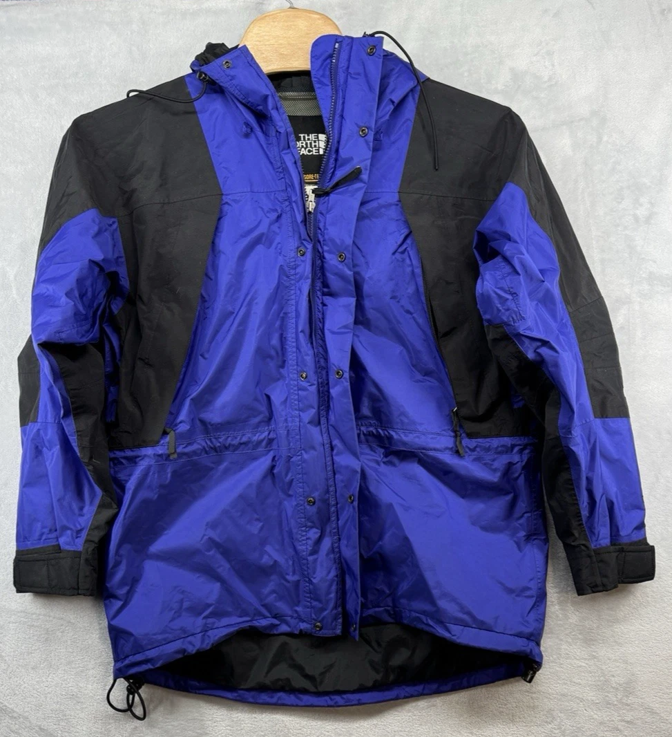 North Face Gore-Tex Rain Jacket Full-Zip Vintage Blue TNF Men's Size L EUC