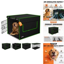 GUYISS Ventilated Dog Crate Cover, Double Windows Top Breathable Mesh.