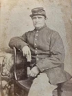 Civil War CDV of Unidentified seated soldier in a frock coat, Washington, DC, BM