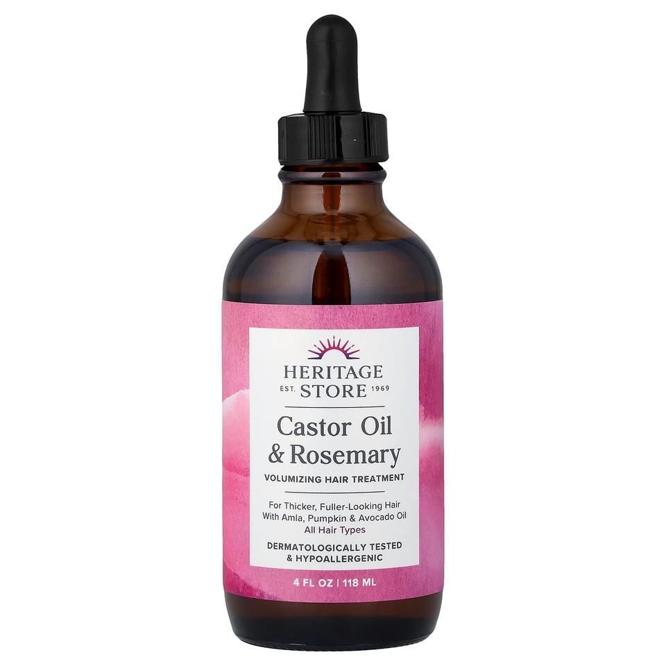 Castor Oil & Rosemary, Volumizing Hair Treatment, All Hair Types, 4 fl oz (118