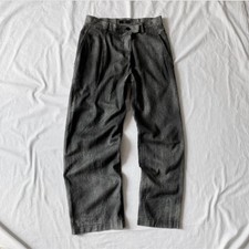 Yohji Yamamoto Y s 90s Vintage Nep Cotton Linen Wide Slacks Pants Gray Japan