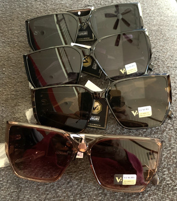 Women's Sunglasses Oversized Square Frame Textured Diamond Pattern set of 4
