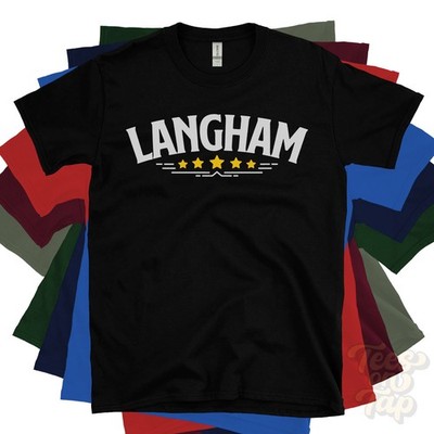 LANGHAM 5-STAR RETRO LOGO T-SHIRT norwich norfolk england uk