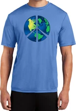 Buy Cool Shirts Peace Sign T-shirt Blue Earth Moisture Wicking Tee