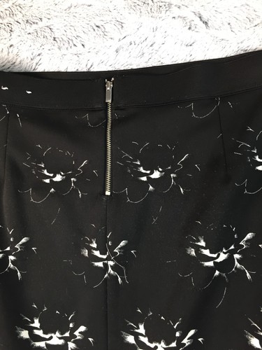 ALFANI SIZE XL WOMENS BLACK WHITE ELASTIC WAIST SKIRT STRETCH LINED KNEE LENGTH - Picture 8 of 10