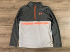 Under Armour Youth Jacket Partial Zip Pullover Heat Gear Size YLG Used