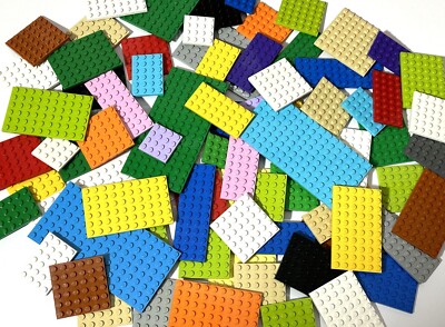 Lot Of 30 Random Color And Size Lego Baseplates 4X4 4X10 6X6 6X10 6X12 8X8 8X16