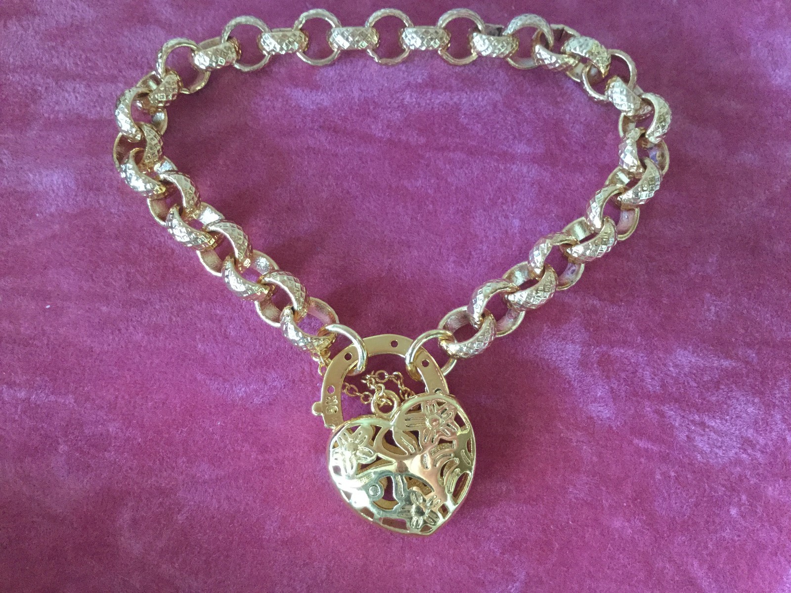 Vintage Jewellery Gold Chain Bracelet with Padlock Heart Antique Deco Jewelry eBay